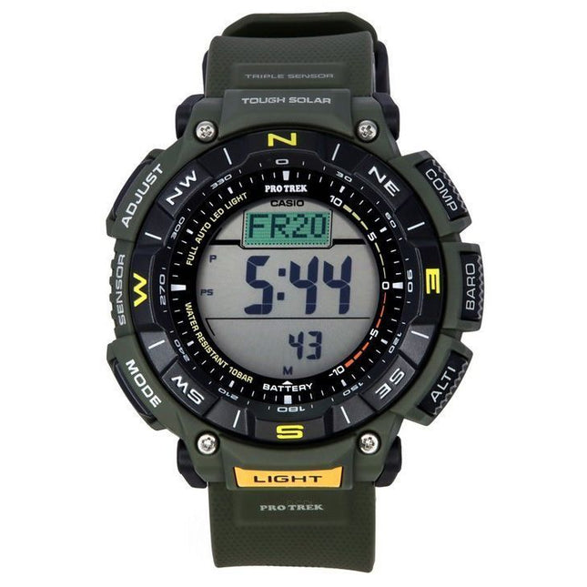 Casio ProTrek Digital Green Bio Based Resin Strap Tough Solar PRG-340-3 100M Men's Watch