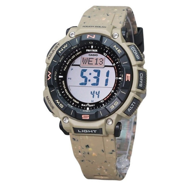 Casio ProTrek Climber Line Digital Beige Silicon Strap Tough Solar PRG-340SC-5 100M Men's Watch
