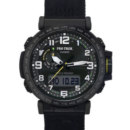 Casio ProTrek Analog Digital Bio Based Resin And Cloth Strap Green Dial Solar PRG-601YB-3 100M Men's Watch