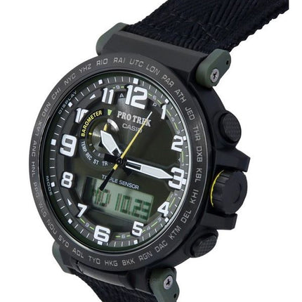 Casio ProTrek Analog Digital Bio Based Resin And Cloth Strap Green Dial Solar PRG-601YB-3 100M Men's Watch