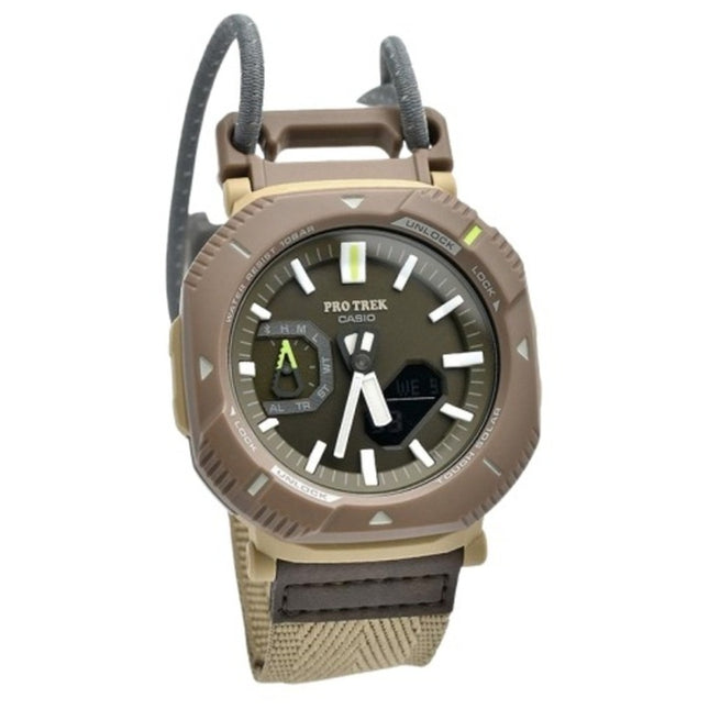 Casio Pro Trek Analog Digital Smartphone Link Cloth Strap Green Dial Tough Solar PRJ-B001B-5 100M Unisex Watch
