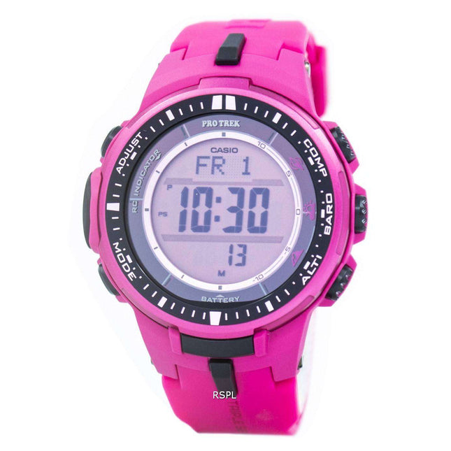 Casio Protrek Atomic Tough Solar Triple Sensor Pink PRW-3000-4B Mens Watch