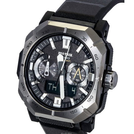 Casio Pro Trek Analog Digital Smartphone Link Black Rubber Strap Black Dial Solar PRW-B1000-1 100M Men's Watch