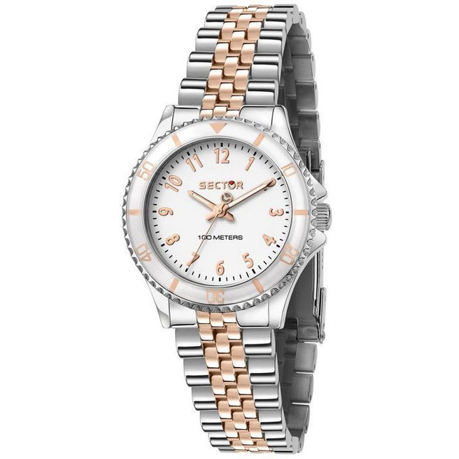 Sector 230 Just Time Two Tone Stainless Steel White Dial Quartz R3253161533 100M Women's Watch