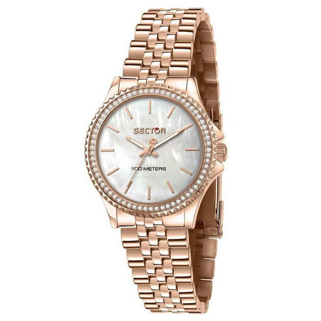 Sector 230 Just Time Rose Gold Stainless Steel Mother of Pearl Dial Quartz R3253161537 100M Women's Watch