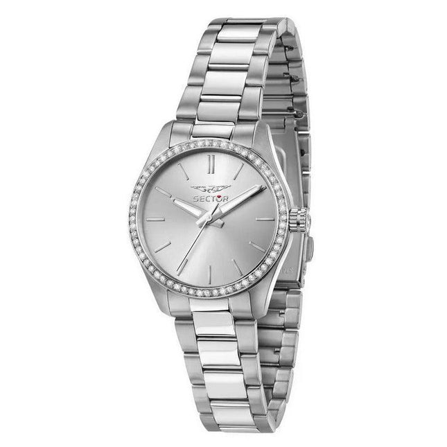 Sector 270 Just Time Crystal Accents Stainless Steel Silver Dial Quartz R3253578505 Women's Watch