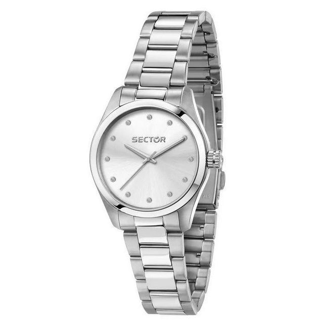 Sector 270 Just Time Crystal Accents Stainless Steel Silver Dial Quartz R3253578509 Women's Watch