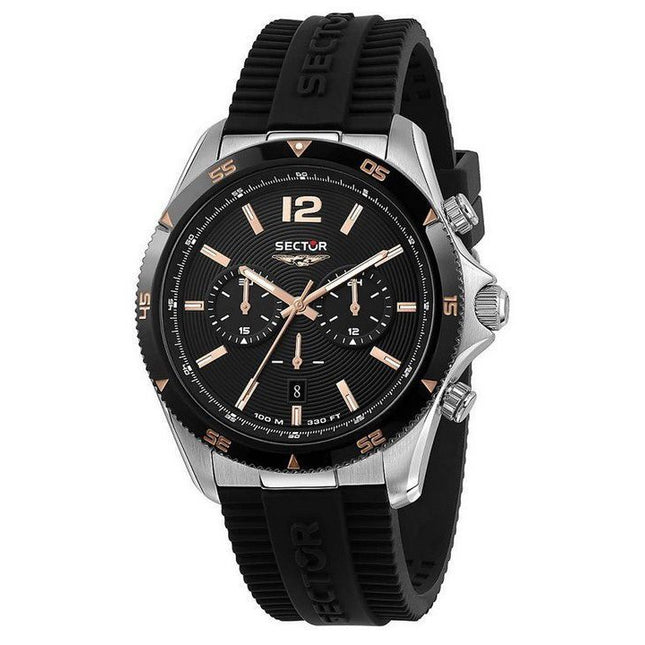 Sector 650 Chronograph Silicone Strap Black Dial Quartz R3271631002 100M Men's Watch