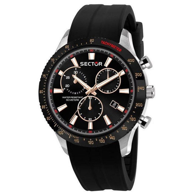 Sector 270 Chronograph Silicone Strap Black Dial Quartz R3271778001 Men's Watch