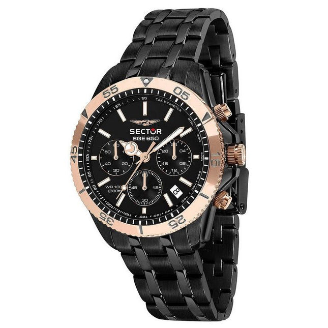 Sector SGE 650 Chronograph Stainless Steel Black Dial Quartz R3273962004 100M Men's Watch