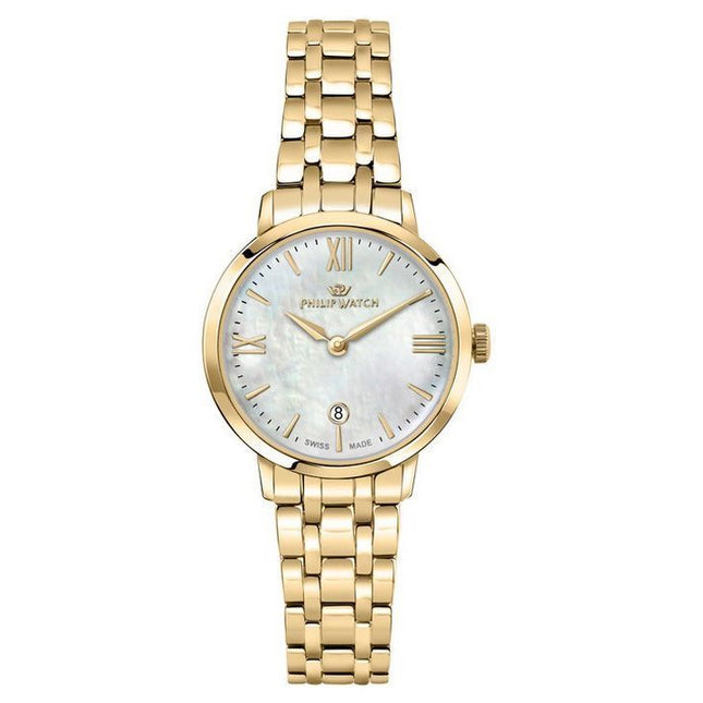 Philip Watch Audrey Gold Tone Stainless Steel Mother Of Pearl Dial Quartz R8253150511 Women's Watch