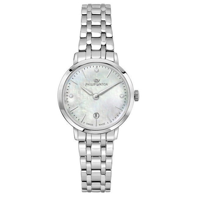 Philip Watch Audrey Crystal Accents Mother Of Pearl Dial Quartz R8253150512 Women's Watch