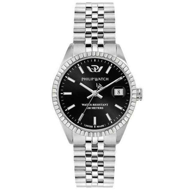 Philip Watch Caribe Urban Stainless Steel Black Sunray Dial Quartz R8253597586 100M Women's Watch