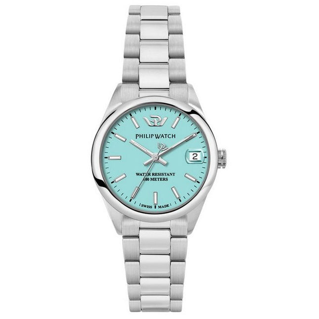 Philip Watch Caribe Urban Stainless Steel Turquoise Dial Quartz R8253597645 100M Women's Watch