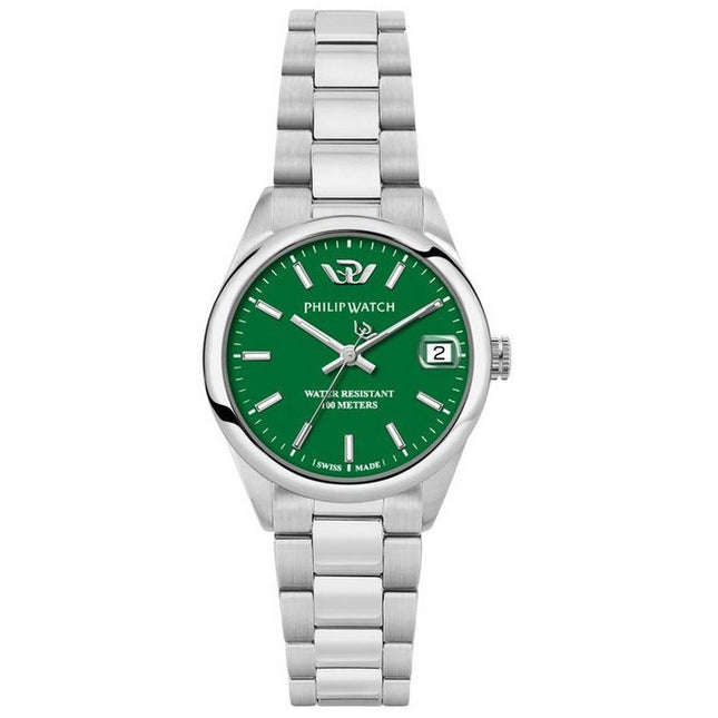 Philip Watch Caribe Urban Stainless Steel Green Dial Quartz R8253597647 100M Men's Watch
