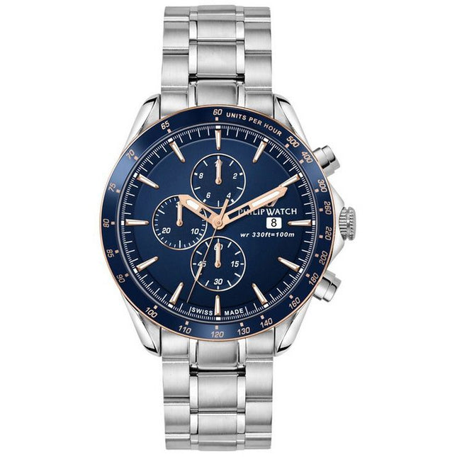 Philip Watch Blaze Chronograph Stainless Steel Blue Dial Quartz R8273995006 100M Men's Watch