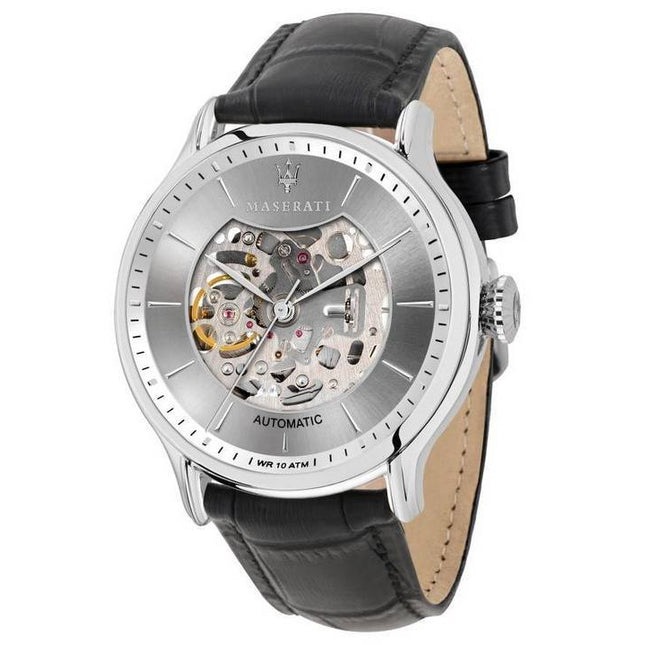 Maserati Epoca Silver Skeleton Dial Automatic R8821118005 100M Men's Watch