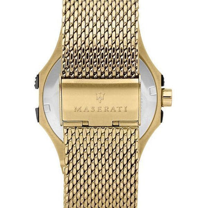 Maserati Potenza Gold Tone Stainless Steel Black Dial Quartz R8853108006 100M Men's Watch