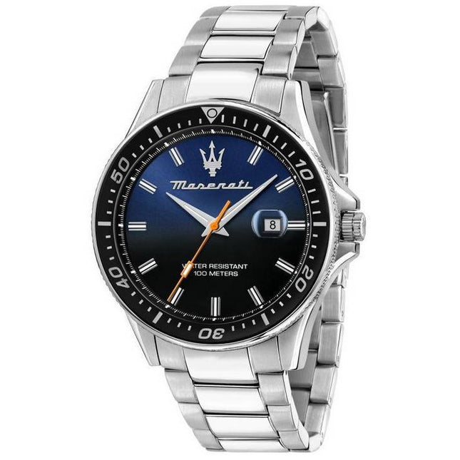 Maserati Sfida Stainless Steel Black And Blue Dial Quartz R8853140001 100M Men's Watch