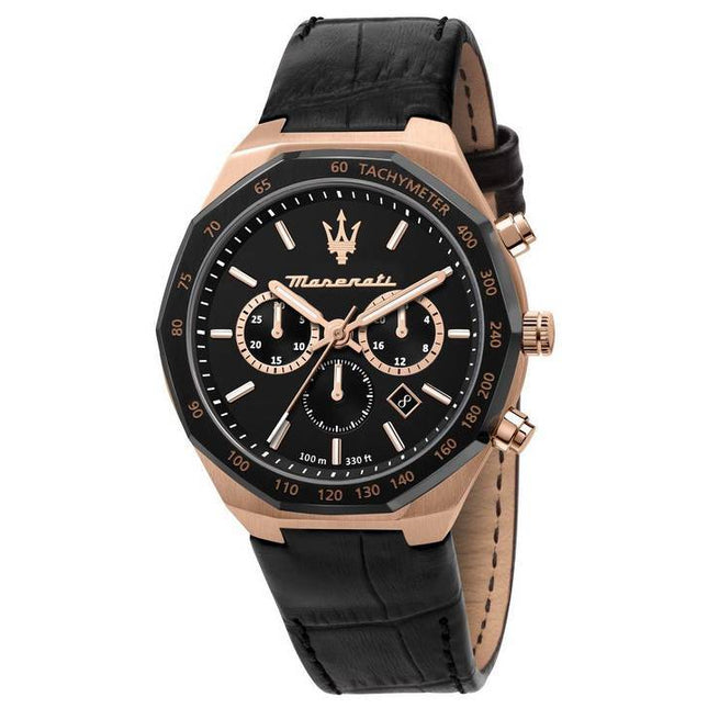 Maserati Stile Chronograph Black Matt Dial Quartz R8871642001 100M Men's Watch