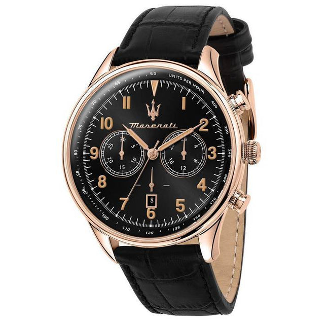 Maserati Tradizione Chronograph Black Sunray Dial Quartz R8871646001 100M Men's Watch