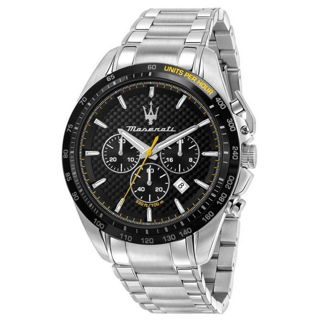 Maserati Traguardo Chronograph Black Dial Stainless Steel Quartz R8873612042 100M Men's Watch