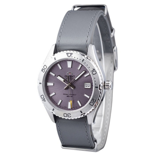 Orient Sports Leather Strap Lilac Dial Automatic Diver's RA-AC0Q07V10B RA-AC0Q07V30B 200M Men's Watch