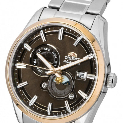 Orient Stretto Contemporary Sun And Moon Phase Stainless Steel Brown Dial Automatic RA-AK0313Y Men's Watch