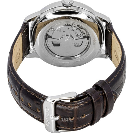 Orient Classic Sun and Moon Leather Strap Bordeaux Dial Automatic RA-AK0807R Men's Watch