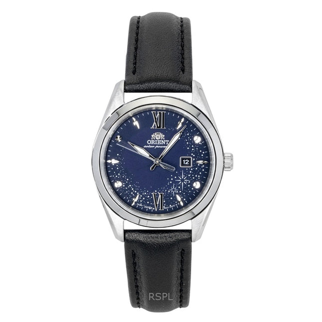 Orient Stretto Leather Strap Blue Dial Solar RA-WG0605L Women's Watch