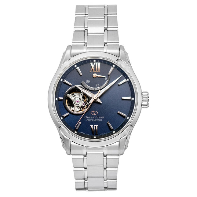 Orient Star Contemporary Limited Edition Stainless Steel Blue Grey Open Heart Dial Automatic RE-AT0021L 100M Men's Watch