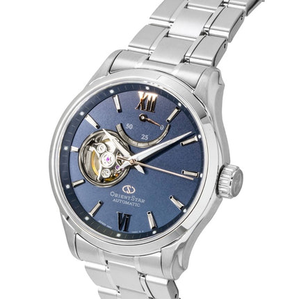 Orient Star Contemporary Limited Edition Stainless Steel Blue Grey Open Heart Dial Automatic RE-AT0021L 100M Men's Watch