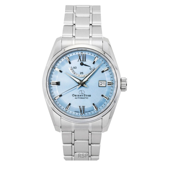 Orient Star Contemporary Stainless Steel Ice Blue Dial Automatic RE-AU0109L 100M Men's Watch