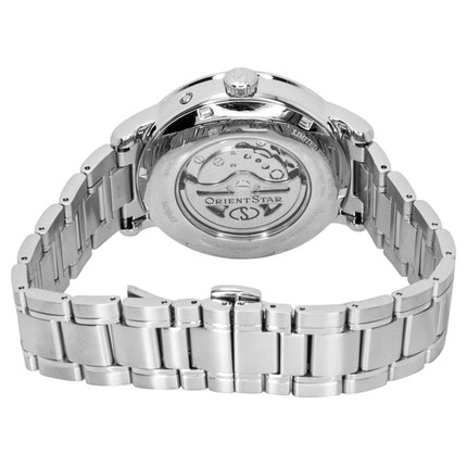 Orient Star M45 F7 Mechanical Moon Phase Stainless Steel Light Blue Open Heart Dial Automatic RE-BT0007L Men's Watch