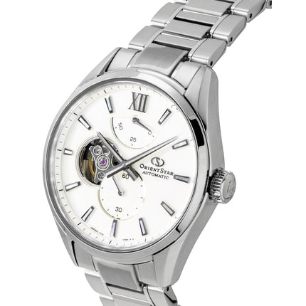 Orient Star Contemporary M34 F7 Stainless Steel Semi Skeleton White Dial Automatic RE-BY0011S Men's Watch