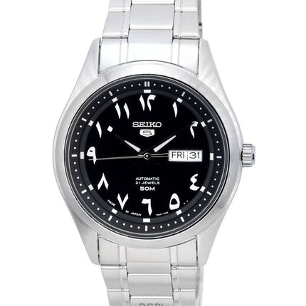 Refurbished Seiko 5 Stainless Steel Black Arabic Dial Automatic SNKP21J1 Men's Watch