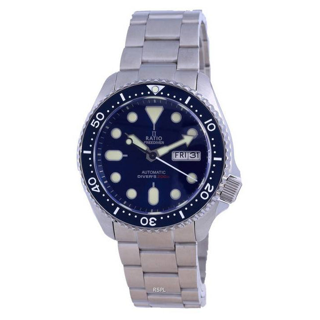 Ratio FreeDiver Blue Dial Sapphire Crystal Stainless Steel Automatic RTA102 200M Men's Watch