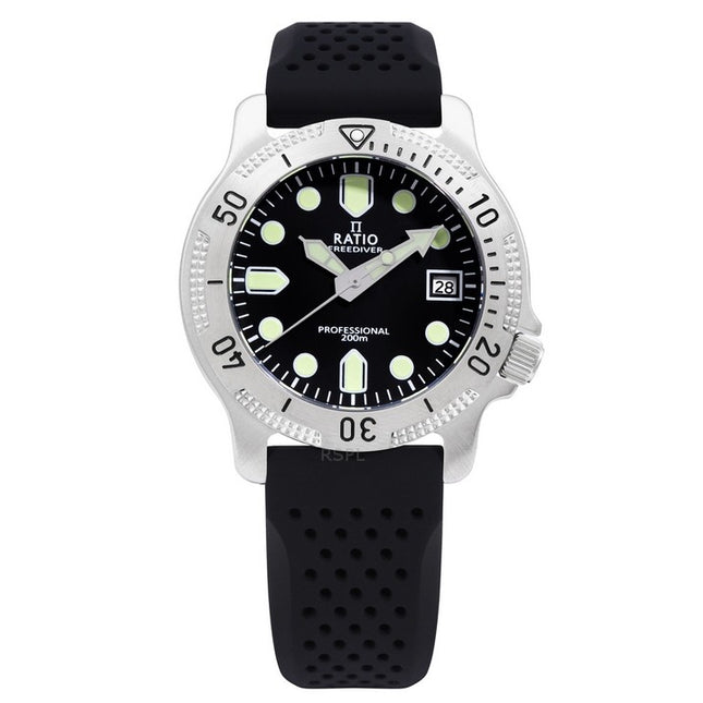 Ratio FreeDiver Professional Sapphire Black Dial Quartz RTF021 200M Men's Watch