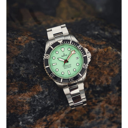 Ratio FreeDiver Sapphire Stainless Steel Green Dial Automatic RTF049 200M Men's Watch