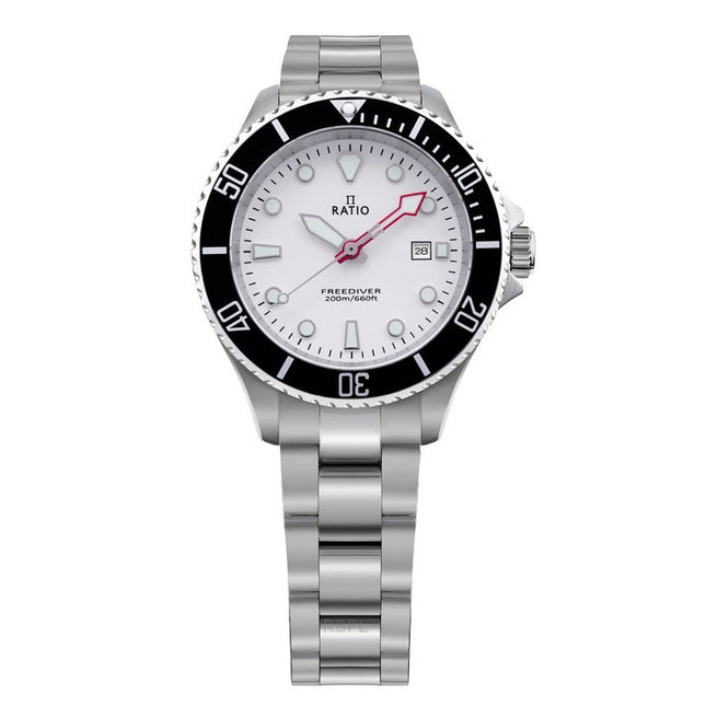 Ratio FreeDiver Sapphire Stainless Steel White Dial Quartz RTFL802 200M Women's Watch