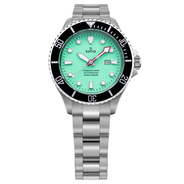 Ratio FreeDiver Sapphire Stainless Steel Green Dial Automatic RTFL835 200M Women's Watch