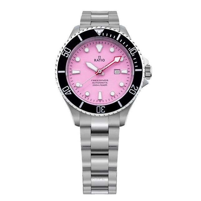 Ratio FreeDiver Sapphire Stainless Steel Candy Pink Dial Automatic RTFL839 200M Women's Watch
