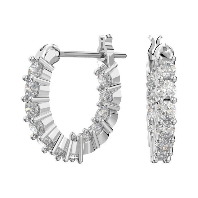 Swarovski Matrix Vittore Rhodium Plated And Zirconia Hoop Earrings 5562126 For Women