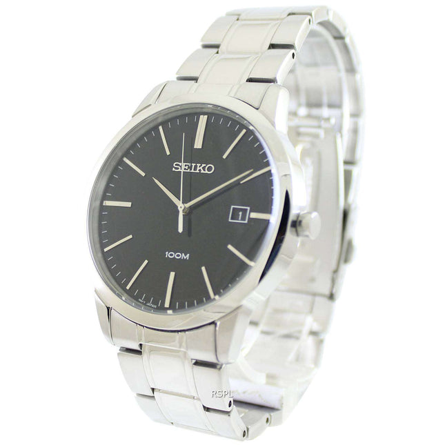 Seiko Quartz Black Dial SGEH09P1 SGEH09P Mens Watch