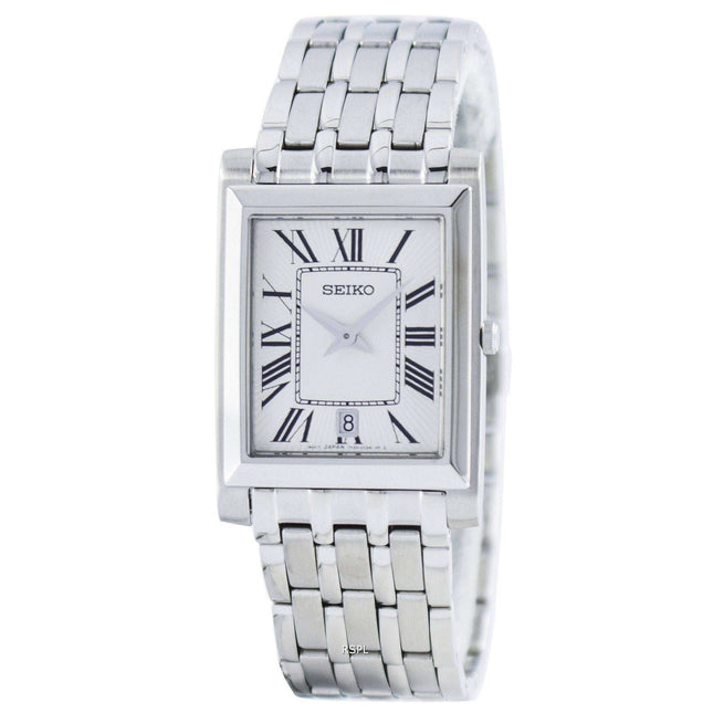 Seiko Stylish Rectangular Quartz Analog SKP357 SKP357P1 SKP357P Men's Watch