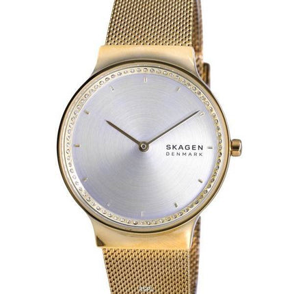 Skagen Freja Gold Tone Stainless Steel Mesh Quartz SKW1148 With Gift Set Womens Watch