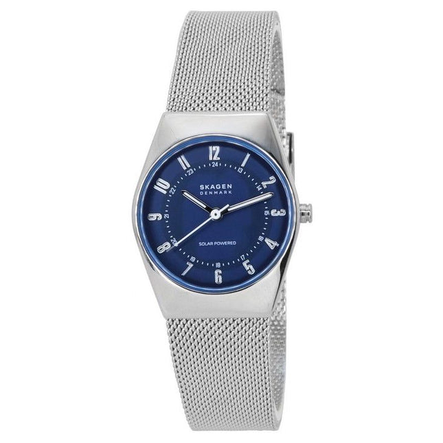 Skagen Grenen Lille Solar Powered Stainless Steel Mesh Bracelet Blue Dial SKW3080 Women's Watch