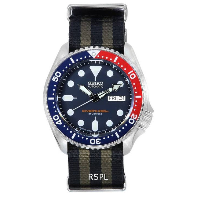 Seiko Blue Dial Automatic Diver's SKX009J1-var-NATO21 200M Men's Watch
