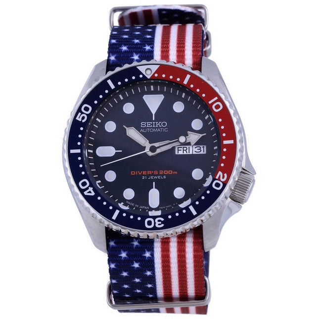 Seiko Automatic Divers Polyester Japan Made SKX009J1-var-NATO27 200M Men's Watch