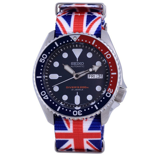 Seiko Automatic Divers Polyester Japan Made SKX009J1-var-NATO28 200M Men's Watch